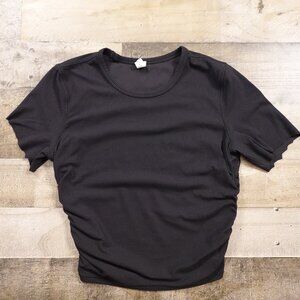 Lululemon All It Takes Ribbed Shirt Black – Women's 4 Modified Short Sleeve